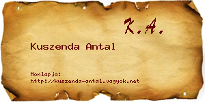Kuszenda Antal névjegykártya